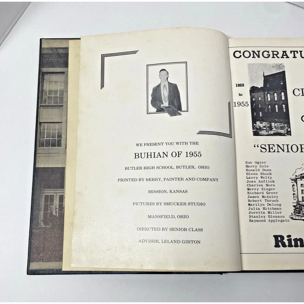 Vintage 1955 Buhian Butler High School Yearbook Ohio